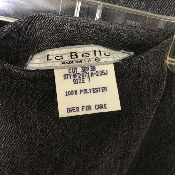 Vintage LA BELLE EUC WOMEN'S SIZE 7 JACKET & SKIRT BUSINESS CASUAL SET In GRAY - Picture 6 of 11